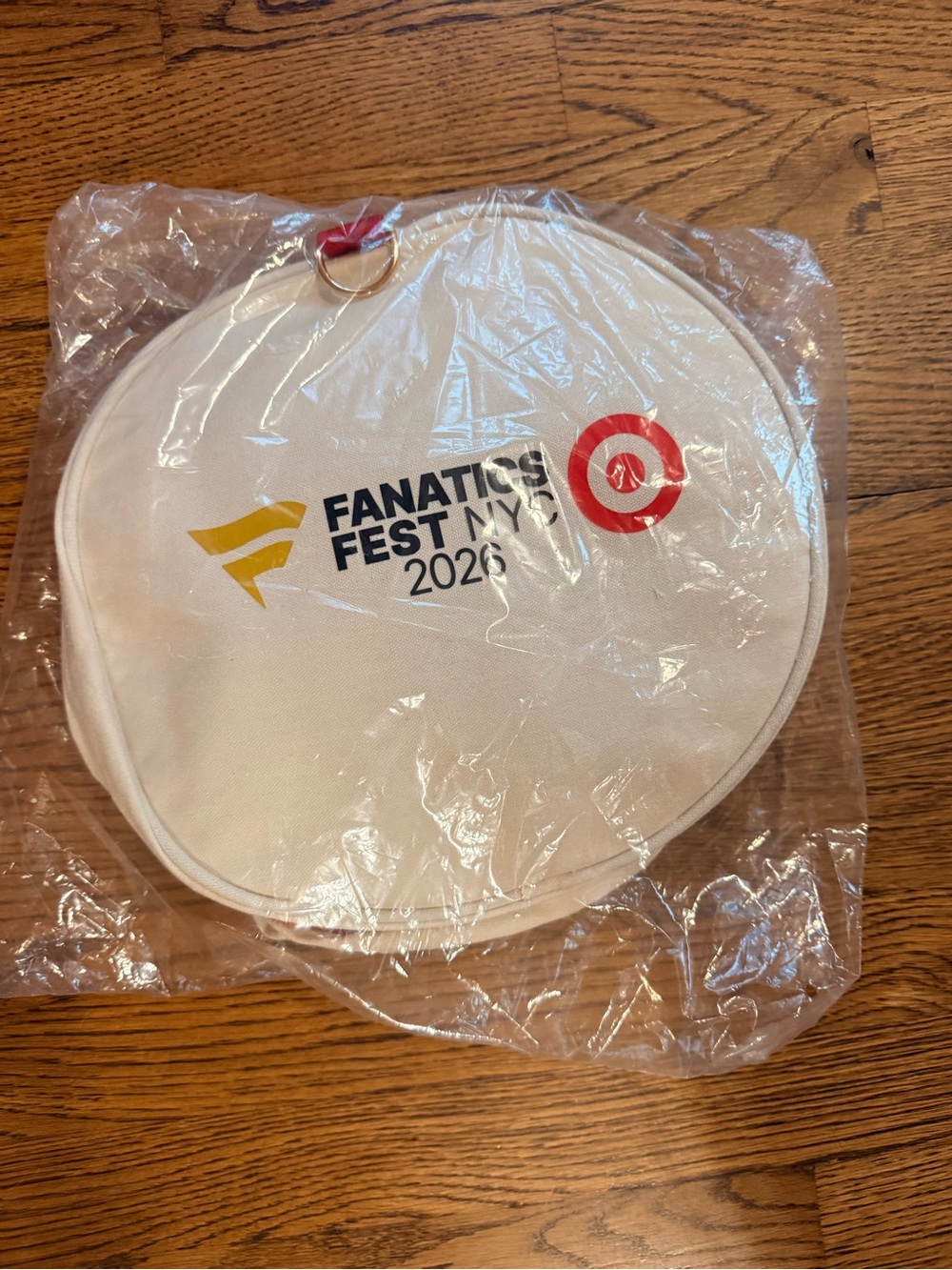 Fanatics Fest NY Target 2026  White Duffel Bag with Red and Yellow Accents